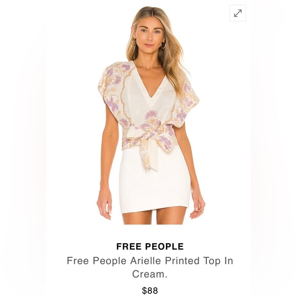 Free People - Arielle Printed Top in Light Combo Revolve linen (Medium) - Picture 4 of 14